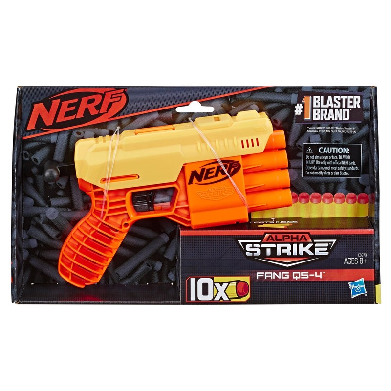 Hasbro Nerf Plastic Alpha Strike Fang Qs-4 Blaster, 4-Dart Blasting,
