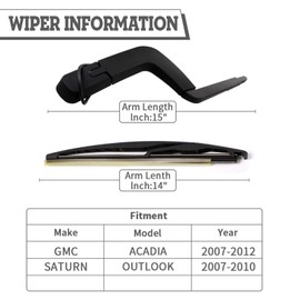 HODEE Rear Wiper Arm Blade Nut Set Replacement for GMC Acadia 2007-2012,Saturn Outlook 2007-2010,Rear Wiper Cover Accessories Assembly, Wiper Cap Set for Back Windshield Window, OE:15276248