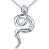 Infinite U 925 Sterling Silver Cubic Zirconia Snake Shape Pendant