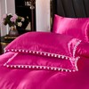 Bedorm Luxury Silky Comforter Full Hot Pink Satin Bedding Comforter