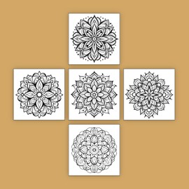 ArtPops Coloring Boxes – Pop-Up Pre-Printed Coloring Box Set – DIY Wall Art Kit for Teens & Adults – Eco-Friendly, Easy to Hang, No Frame Needed – 5-Pack, Mindful Mandalas