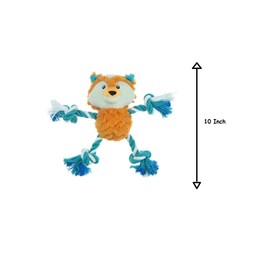 Dog Toys 10 Inch Tuggers Plush Rope Limbs Ball Center Choose Fox Raccoon Moose or Set od All 3 (Orange Fox)