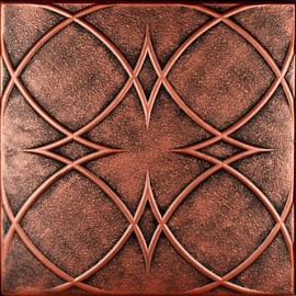 À LA MAISON CEILINGS R82 Circles and Stars Foam Glue-up Ceiling Tile (21.6 sq. ft./Case), Pack of 8, Antique Copper