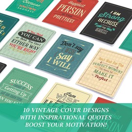 BIROYAL10 Pieces Inspirational Notepads Mini Motivational Journal Notebook Small Pocket Notepads Mini Notebooks for School Office Home Gift Bulk Prizes Travel Supplies, 10 Styles (Vintage Style)