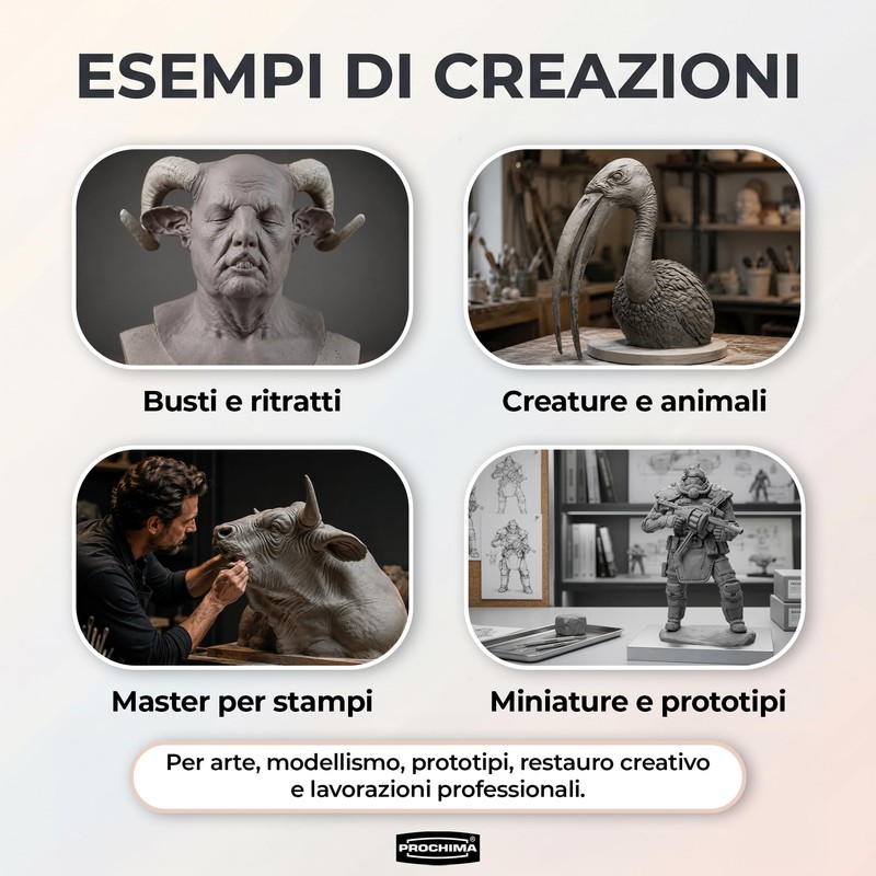 PROCHIMA, Degas 10 (Extra Morbida), Plastilina di Uso Professionale a