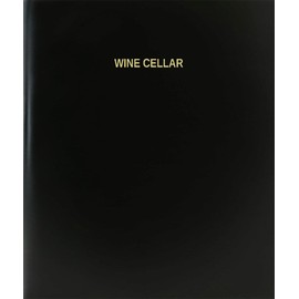 BookFactory Wine Cellar Log Book/Journal/Logbook - 120 Page, 8.5''x11'', Black Hardbound (XLog-120-7CS-A-L-Black(Wine Cellar Log Book))