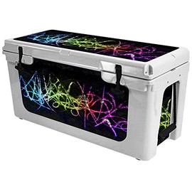 MightySkins (Cooler Not Included) Skin Compatible with RTIC 65 Cooler (2017 Model) - Neon | Protective, Durable, and Unique Vinyl Decal wrap Cover | Easy to Apply | Made in The USA