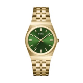 Cruz Retro CW35105 Women's Wristwatch, Gold, forest green/silver, Classic