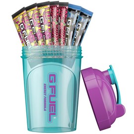 G FUEL Starter Kit | Shaker Cup + Powdered Single-Serving Energy Stick Packs:_The Hornets Jr. Starter Kit