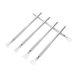 IWOWHERO Nail Art Accessories Kit 5pcs Set Nail Art Liner Pens Brush Texturing Tool Thin Brush Stainless Steel Easy to Use