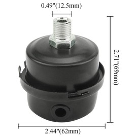 WMYCONGCONG 2pcs 1/4" 12.5mm Air Compressor Silencer Filter Metal Intake Filter Noise Muffler Silencer Air Compressor Intake Filter (12.5mm) + 2pcs Replacement Filter Element