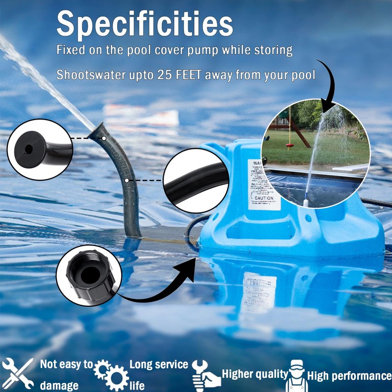 Swimming Pool Cover Pump Attachment Replaces Traditional Hoses, for Automatic