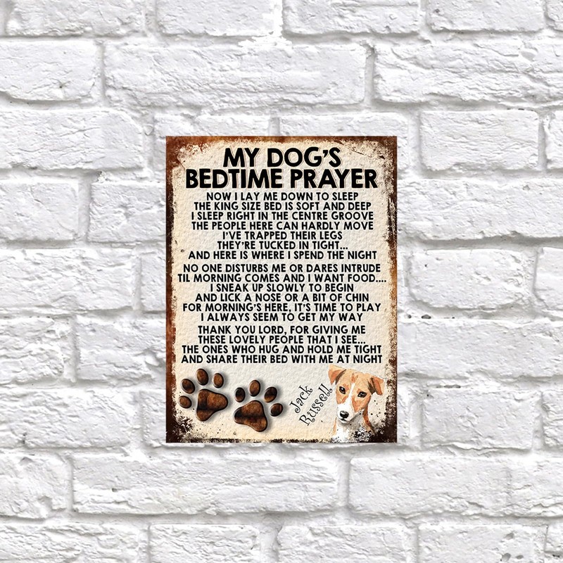MY DOG'S BEDTIME PRAYER RETRO STYLE METAL TIN SIGN/PLAQUE (307DRS)