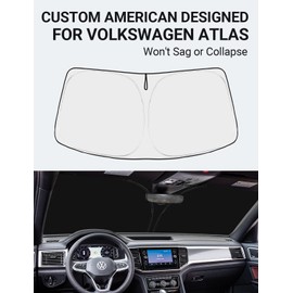 Proadsy Front Windshield Sun Shade Foldable Sunshade Protector Custom Fit Volkswagen Atlas 2018 2019 2020 2021 2022 2023 VW Atlas Cross Sport 2023 Upgrade Accessories
