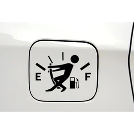 XTRAYXRAY Fuel Gauge Decal Sticker Funny Empty Low Gas Fuel Door Vinyl Sticker Decal 2Pcs (Black)