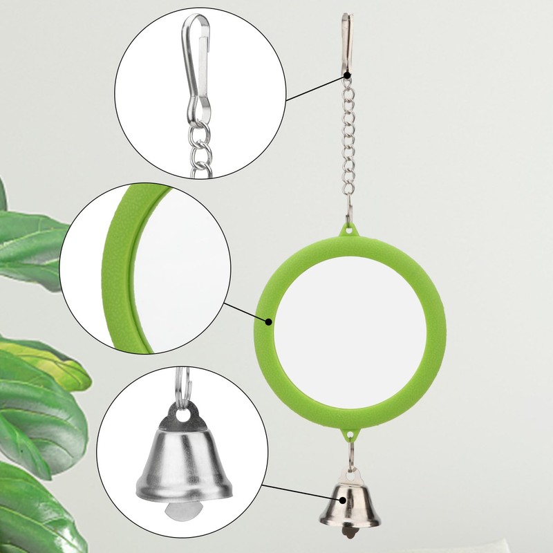 Hypeety Pet Bird Mirror with Bell Interactive Parrot Toy Bird