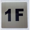 Apartment number 1F sign - UNIT NUMBER 1F SIGN (SILVER,