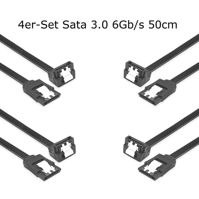 Daniko 4x SATA Cable 50 cm SATA III 3 6