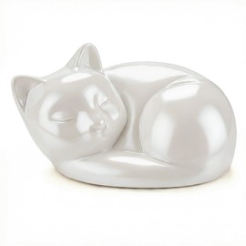 abooxiu Pet Urn for Cats Small Urn for Pet Ashes Sleeping Kitty Cat Urns for Ashes Pet Cremation Keepsake Funeral Urns Ceramic Mini Urns for Ashes Pet Memorial Sympathy Gifts for Loss of Cats