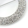 Clear Austrian Crystal Open Cut Circle Brooch In Rhodium Plating