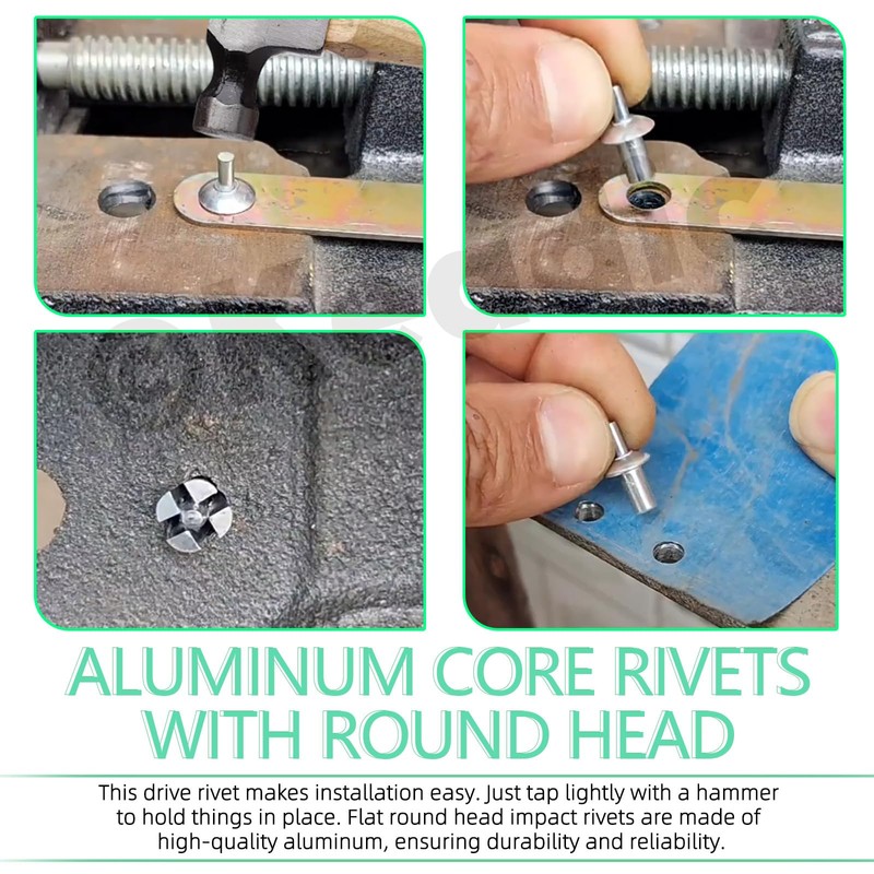Keadic 100Pcs M5 x 9mm Aluminum Core Rivets with Round