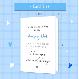 IDU Funny Fathers Day Card for Dad，Fathers Day Card Gifts for Dad from Daughter Son Kids，Heartfelt Father's Day Gifts Cards，Perfect Reminder for Amazing Dads - Love You Now & Always