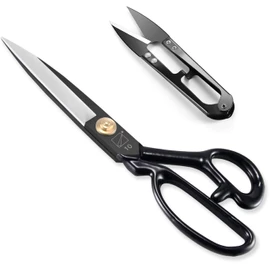 Left-Handed Fabric Scissors, 10 Inch Sewing Dressmaking Tailor's Shears adults Heavy Duty High Carbon Steel Scissors for Crafting, Tailoring, Leather, Materials Cutting(Black)