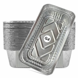 G4GADGET 15 Pack Aluminium Foil Trays, Heavy-Duty Food Containers for Baking, Roasting, Cooking, and Meal Storage, Recyclable and Durable Trays (250x132x70mm)