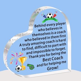 FMCC Football Coach Gifts-Gifts for Football Coach Men Women Birthday Christmas Thank you Football Coach Gifts Heart Acrylic Plaque Best Football Coach Gifts