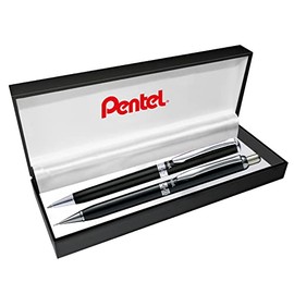 Pentel AB811A-EST Juego de Bolígrafo y Lápices, Sterling Negro En