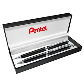 Pentel AB811A-EST Juego de Bolígrafo y Lápices, Sterling Negro En