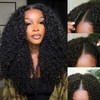 DSEKCAIN Kinky Curly V Part Wig Human Hair Glueless Clip