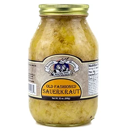 Amish Wedding Old Fashioned Ready to Eat USA Made Canned Sauerkraut 32 Oz Glass Jar