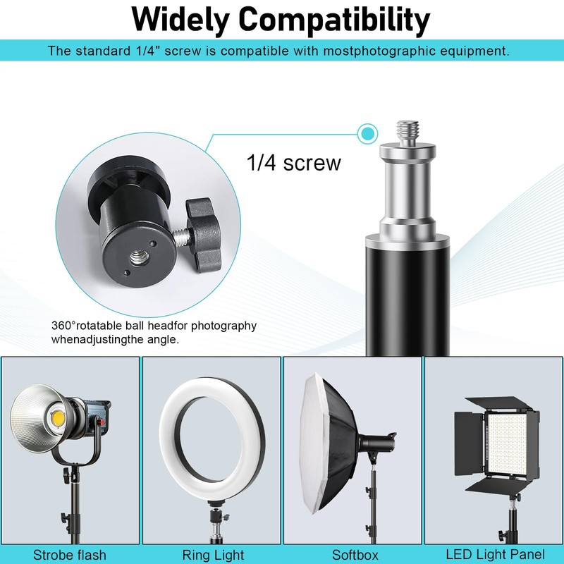 YiJYi Photography Light Stand, 110"/9.2ft/280cm Portable Reverse Folding Tripod with