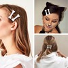 Bone Hair Clips, 4 Pack 2.2" White Plastic Bone Hair