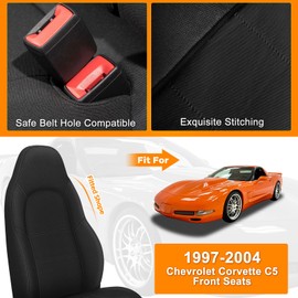 Kistrba Front Seat Covers Compatible with 1997-2004 Chevy Corvette C5, Neoprene & Foam Padded Water Resistant