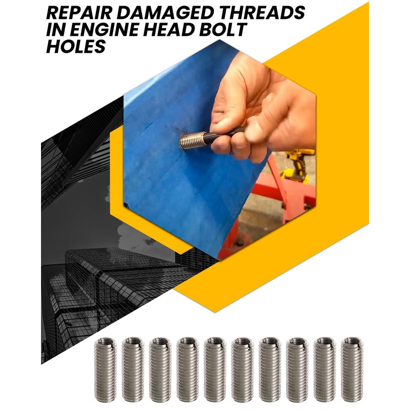 Foruly Upgrade 10PCS Head Bolt Thread Inserts Kit M11 X