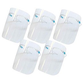 Anti-Fog Face Shield Over Glasses Transparent Mask Protective Mask with Adjustable Removable 5 Shields ,Random Color