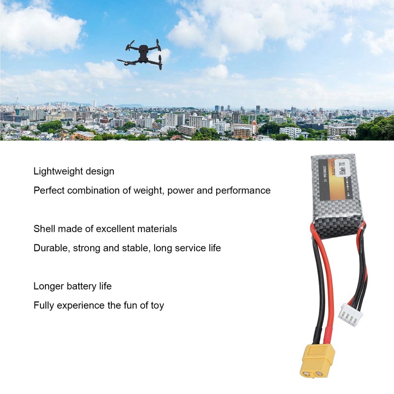 Drone Lithium Battery 11.1V 3S 850mah with XT60 Plug RC