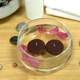 Zest Candle 24-Piece Floating Candles, 2.25-Inch, Brown