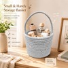 Prudance Small Sparkly Silver Sequin Woven Cotton Rope Basket, 6"x5",
