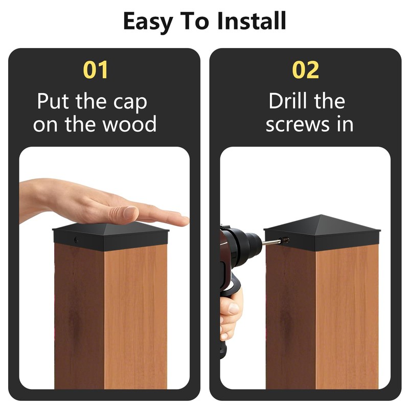 36 Pcs Black 4“x 4“(Actual 3.5" x 3.5") Aluminum Pyramid