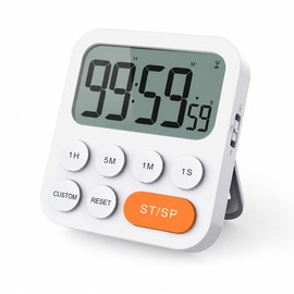 Digital Kitchen Timer with Magnetic Back – 99-Minute Count Up & Countdown Timer with LED Display, Rotary Dial and Sound Alert
