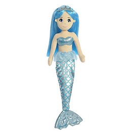Aurora, 33084, Sea Shimmers Sapphire The Mermaid, 18In, Soft Toy, (Blue, Peach, Silver)