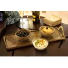 CALAISIO, SET OF 2, WOVEN SERVING BOWLS WITH REMOVABLE CRESCENT