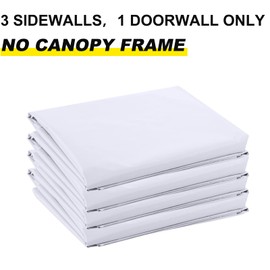ABCCANOPY Slant Leg Side Wall 10x10ft basa/8x8ft top, White (4 Walls Only, NOT Including Frame and Top)