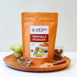 Arumba Ayurveda Triphala Powder 100 Grams for Constipation Relief, Haritaki, Bibhitaki, Amla, Cleanse Vitamin C, Digestion