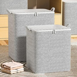 Closiq Large Capacity Storage Bag – Breathable Non-Woven Fabric, Closet Wardrobe Organizer for Quilts and Clothing