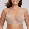 MELENECA Women's Full Coverage Underwire Bra Minimizer Plus Size Lace
