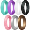ThunderFit Anillo de boda de silicona para mujer, anillo de